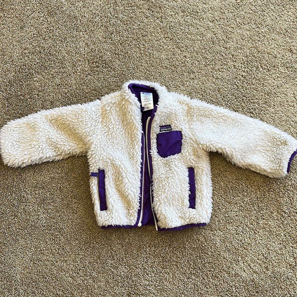 Patagonia 2T Retro X jacket. Purple/off white. Excellent condition.